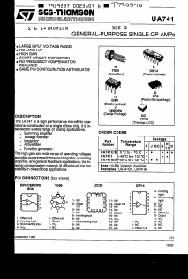 UA741C Datasheet PDF STMicroelectronics
