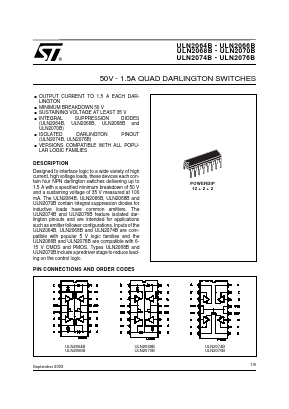 ULN2068B Datasheet PDF STMicroelectronics