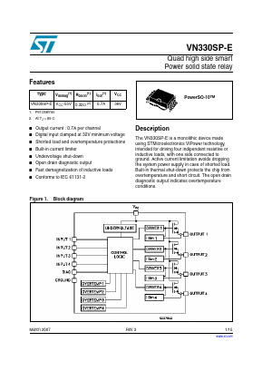 VN330SPTR-E Datasheet PDF STMicroelectronics