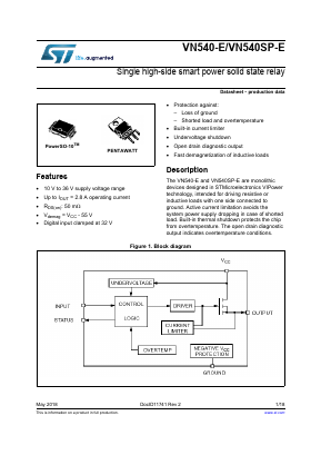 VN540-E Datasheet PDF STMicroelectronics