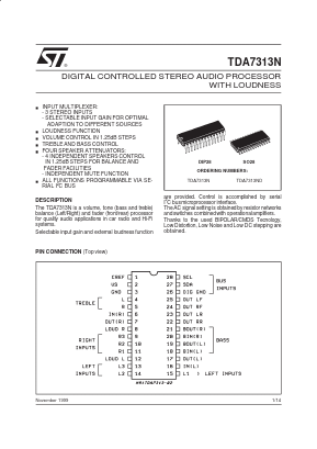 TDA7313ND Datasheet PDF STMicroelectronics