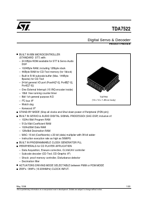 TDA7522 Datasheet PDF STMicroelectronics