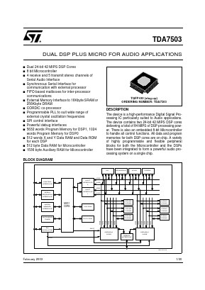 TDA7503 Datasheet PDF STMicroelectronics