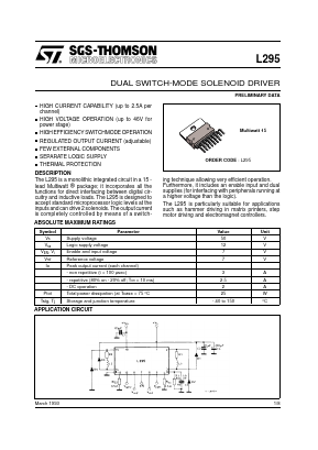 L295 Datasheet PDF STMicroelectronics