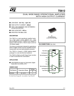 TS612D Datasheet PDF STMicroelectronics