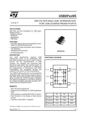 USBDFXXW5 Datasheet PDF STMicroelectronics