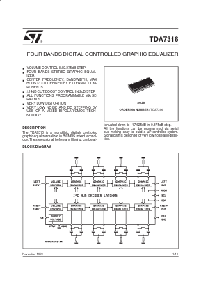 TDA7316 Datasheet PDF STMicroelectronics