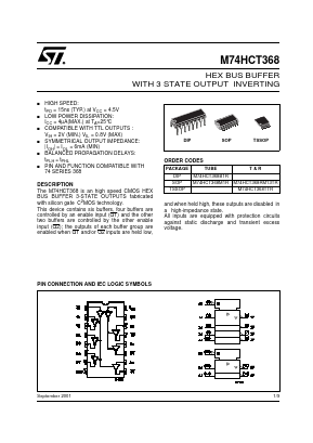 M74HCT368RM13TR Datasheet PDF STMicroelectronics