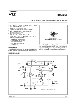 TDA7256 Datasheet PDF STMicroelectronics