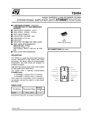 TSH94 Datasheet PDF STMicroelectronics