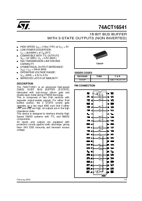 74ACT16541 Datasheet PDF STMicroelectronics