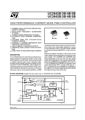 E-UC3843BD1 Datasheet PDF STMicroelectronics
