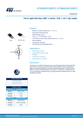 G25H120DF2 Datasheet PDF STMicroelectronics