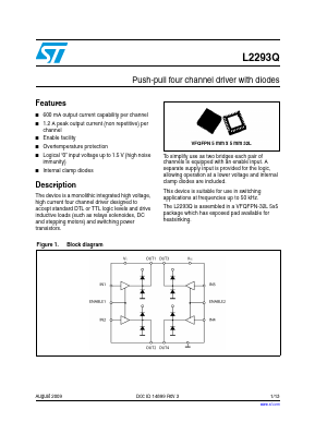 L2293QTR Datasheet PDF STMicroelectronics