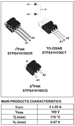 STPS41H100CT Datasheet PDF STMicroelectronics