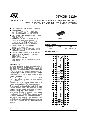 74VCXH162240TTR Datasheet PDF STMicroelectronics