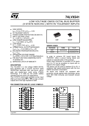 74LVX541TTR Datasheet PDF STMicroelectronics