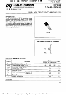 BF459 Datasheet PDF STMicroelectronics