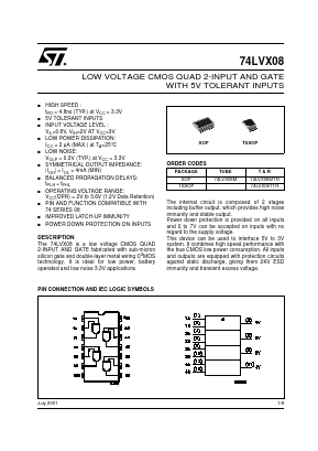 74LVX08MTR_01 Datasheet PDF STMicroelectronics