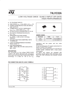 74LVC32A Datasheet PDF STMicroelectronics