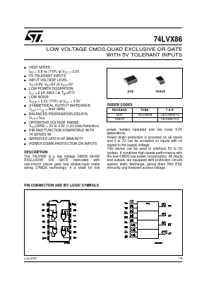 74LVX86_01 Datasheet PDF STMicroelectronics