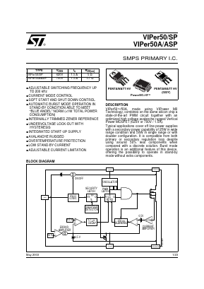 VIPER50A Datasheet PDF STMicroelectronics