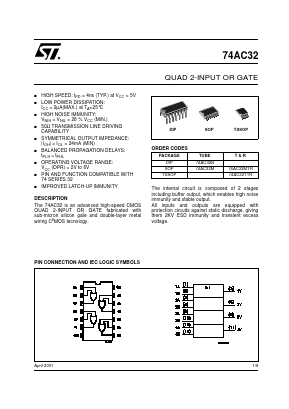 74AC32B Datasheet PDF STMicroelectronics