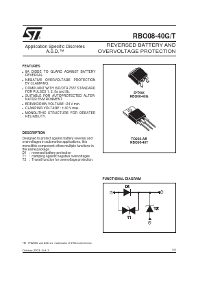 RBO08-40G Datasheet PDF STMicroelectronics