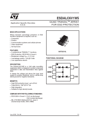 ESDALC6V1W5 Datasheet PDF STMicroelectronics