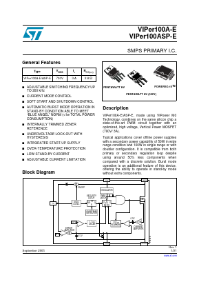 VIPER100ASP-E Datasheet PDF STMicroelectronics