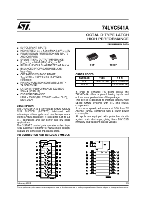 74LVC541A Datasheet PDF STMicroelectronics