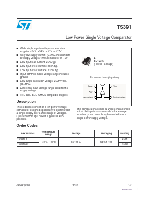 TS391 Datasheet PDF STMicroelectronics