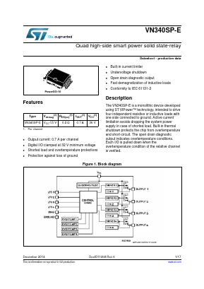 VN340SPTR-E Datasheet PDF STMicroelectronics