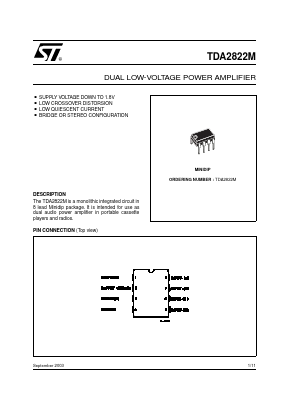 TDA2822M Datasheet PDF STMicroelectronics
