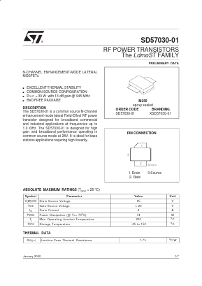 XSD57030-01 Datasheet PDF STMicroelectronics