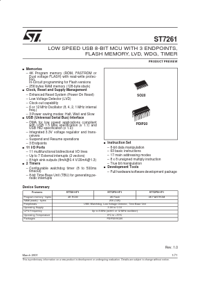ST72611F1B1 Datasheet PDF STMicroelectronics