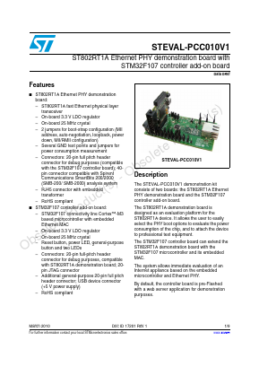 STEVAL-PCC010V1 Datasheet PDF STMicroelectronics