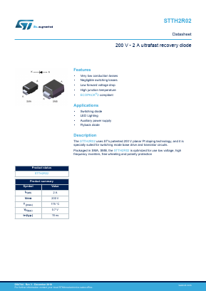 STTH2R02A Datasheet PDF STMicroelectronics