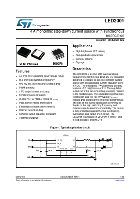 LED2001 Datasheet PDF STMicroelectronics