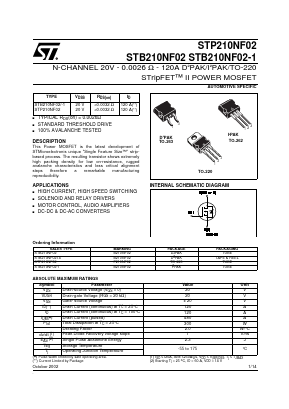 STB210NF02 Datasheet PDF STMicroelectronics