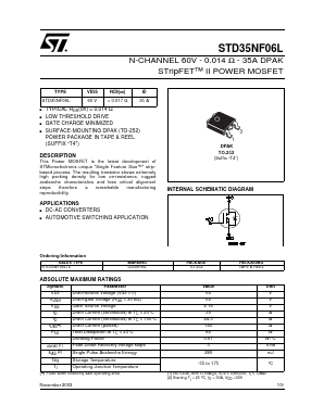 STD35NF06LT4 Datasheet PDF STMicroelectronics