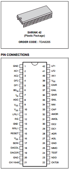 TDA8205 Datasheet PDF STMicroelectronics