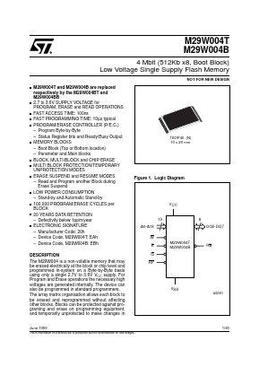 M29W004B Datasheet PDF STMicroelectronics