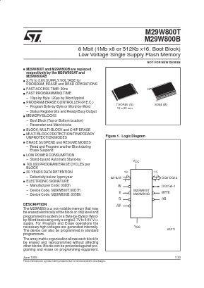 M29W800T Datasheet PDF STMicroelectronics