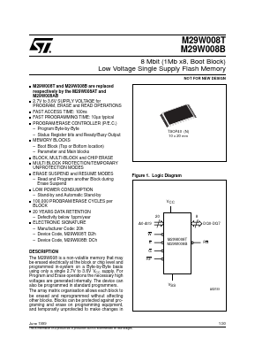 M29W008B Datasheet PDF STMicroelectronics