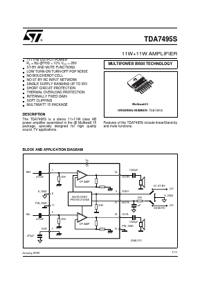 TDA7495S Datasheet PDF STMicroelectronics