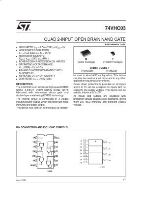 74VHC03 Datasheet PDF STMicroelectronics