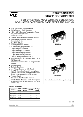 ST6209CB6/XXX Datasheet PDF STMicroelectronics
