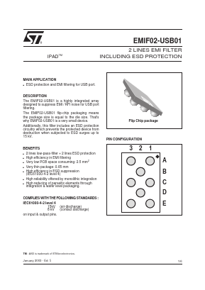 EMIF02-USB01 Datasheet PDF STMicroelectronics