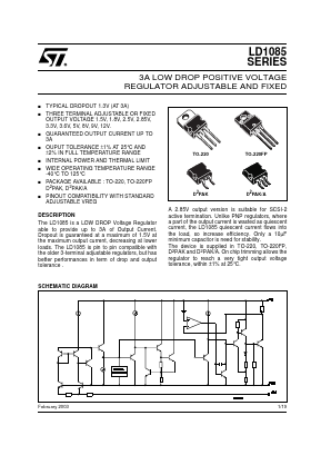 LD1085D2T25 Datasheet PDF STMicroelectronics